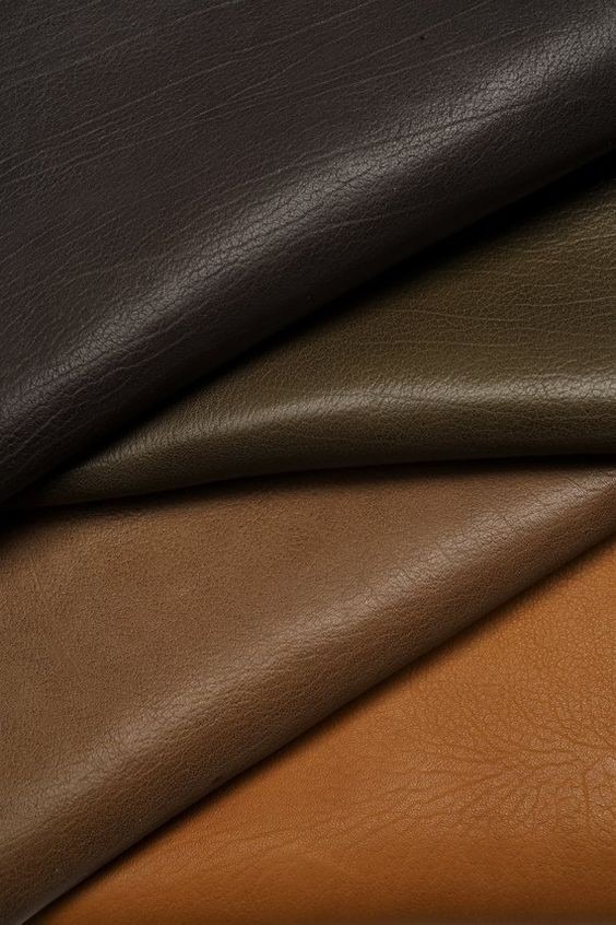Layered leather samples pictured in the source guide.