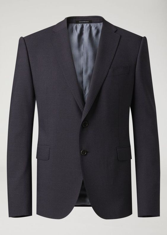 Virgin-wool suit pictured in the source guide as a tailored apparel application.