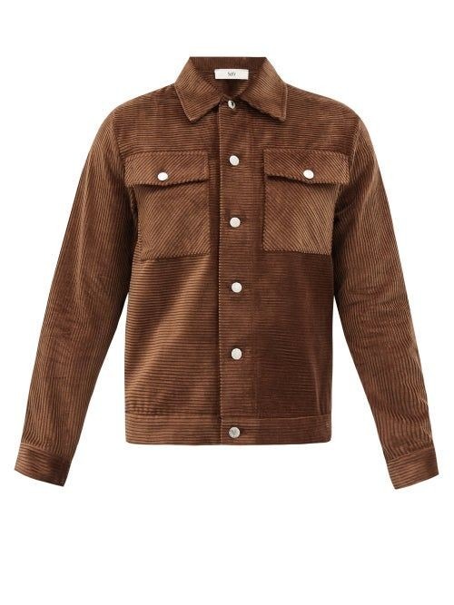 Brown corduroy jacket pictured in the source guide.