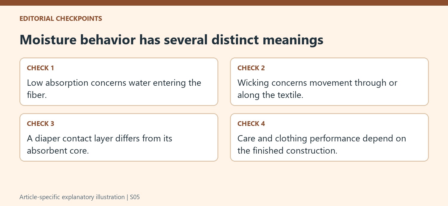 Moisture behavior has several distinct meanings