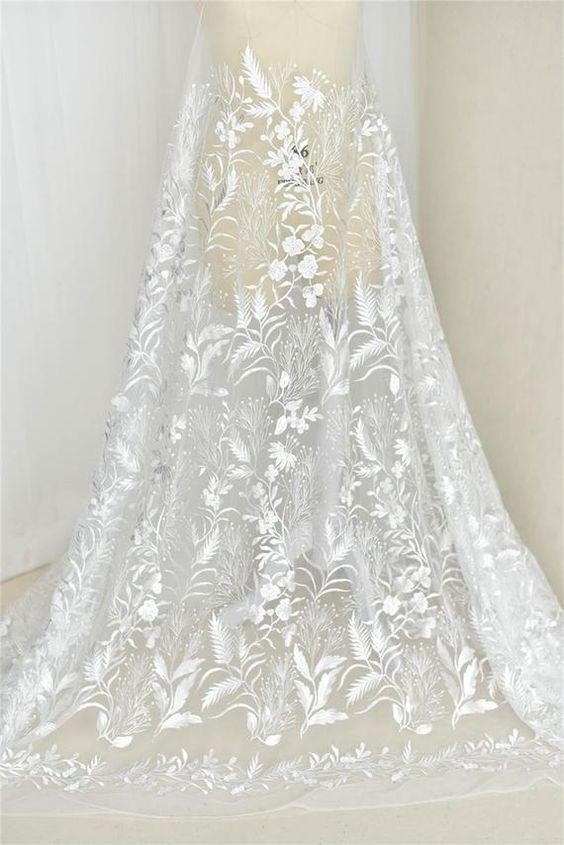 White floral openwork textile pictured in the source guide to lace.