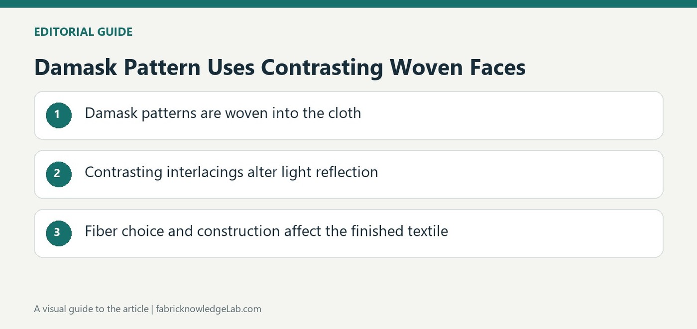 Damask Pattern Uses Contrasting Woven Faces