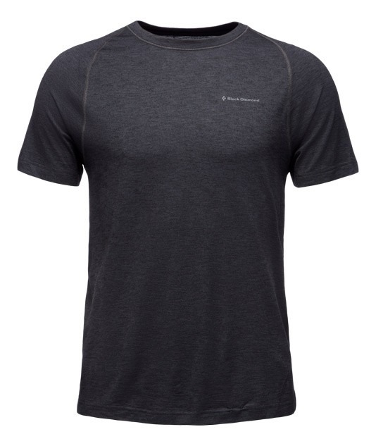 Men's black Rhythm Tee pictured in Woolmark's product article.