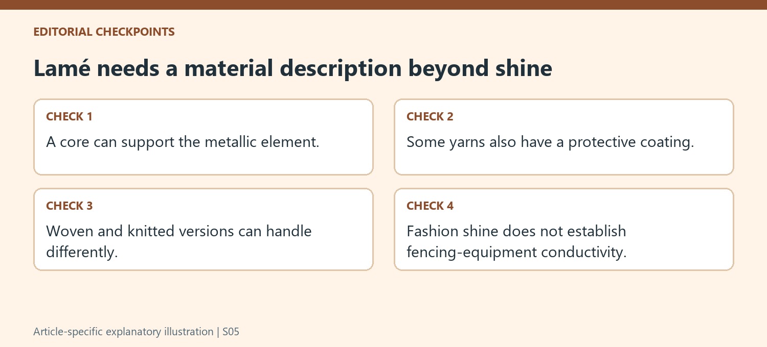 Lamé needs a material description beyond shine