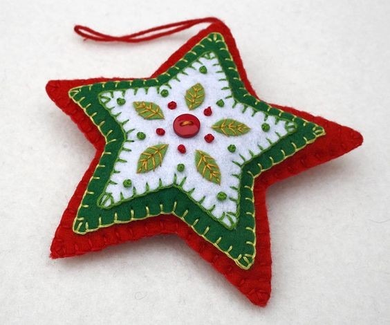 Star-shaped felt ornament pictured in the source guide.