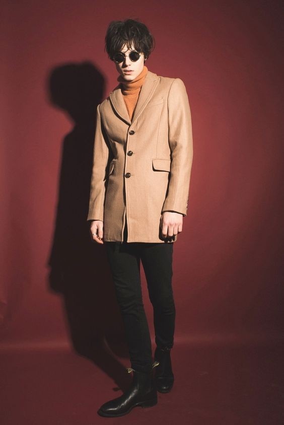Camel-hair coat pictured in the source guide.