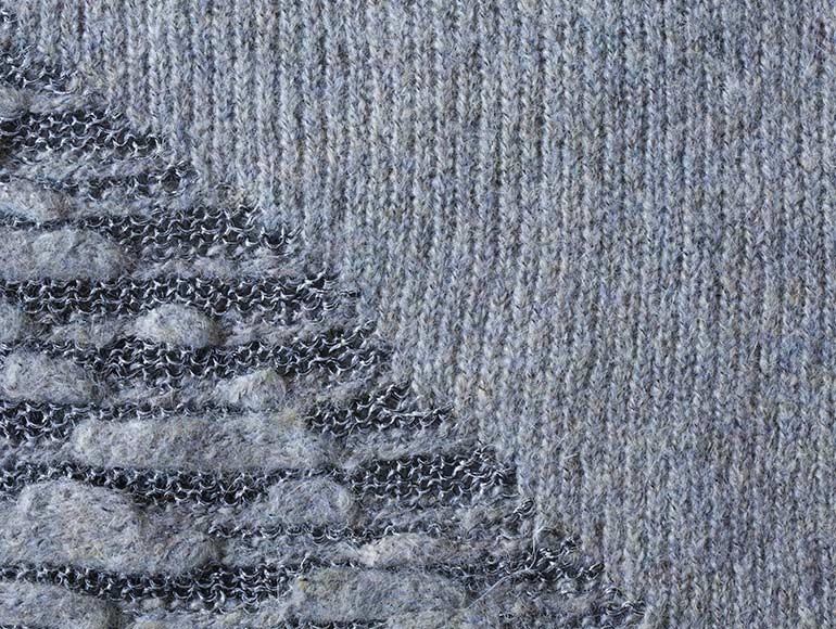 Selective Felting Creates Relief in Knitted Merino