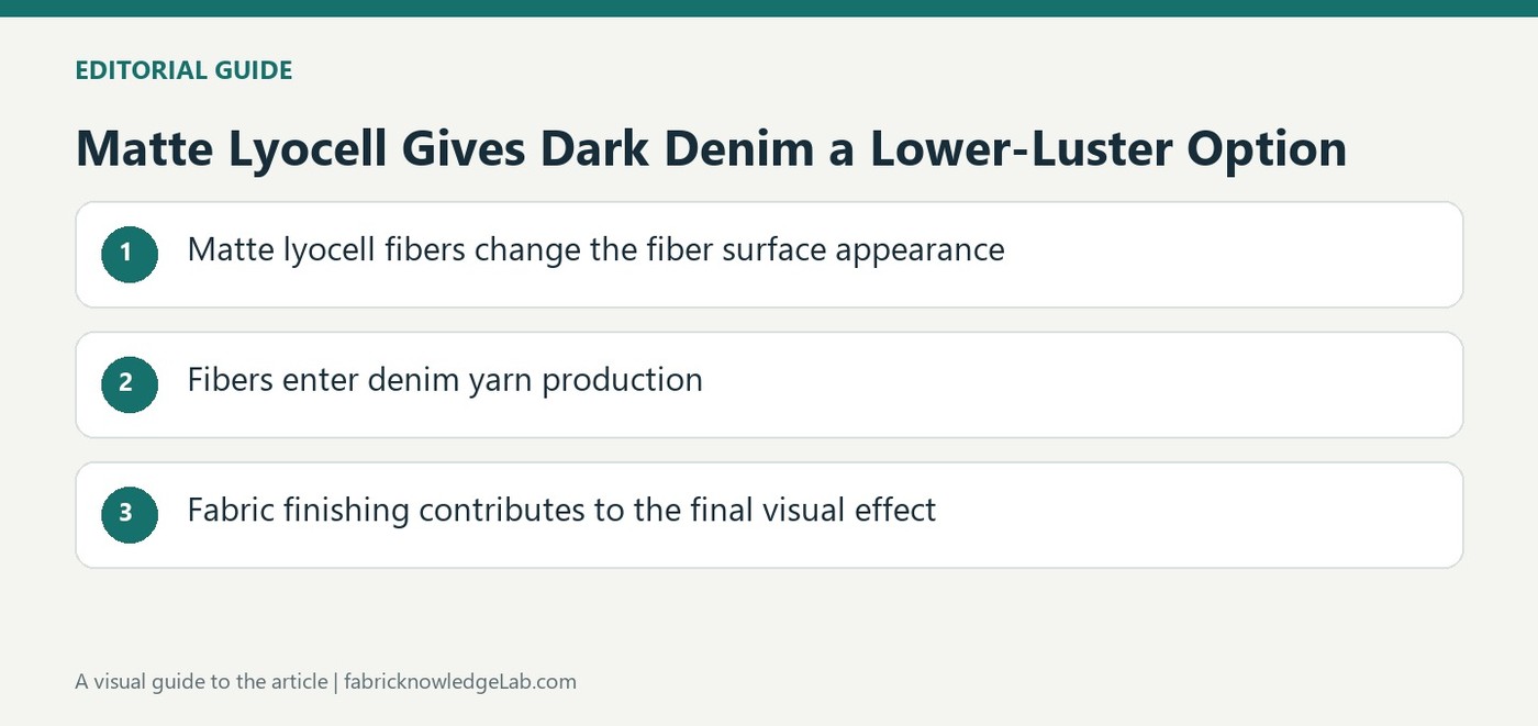 Matte Lyocell Gives Dark Denim a Lower-Luster Option