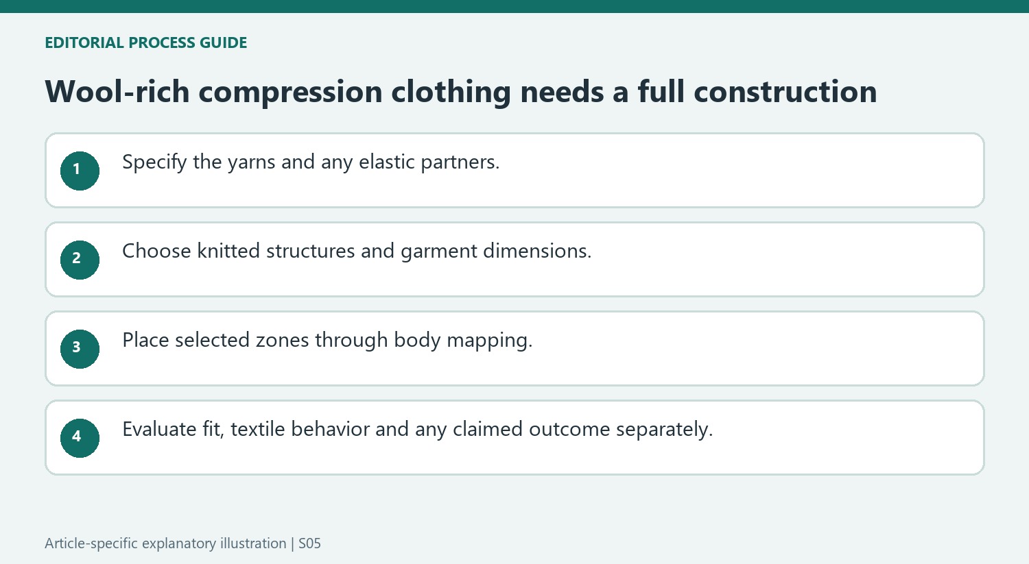 Wool-rich compression clothing needs a full construction