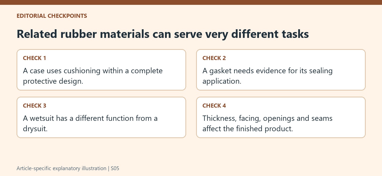Related rubber materials can serve very different tasks
